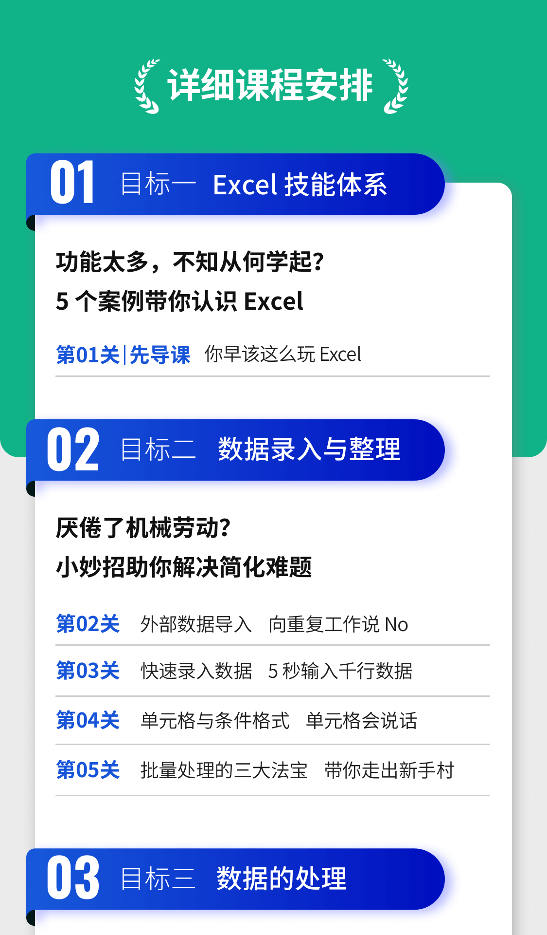 Excel小白蜕变大神全程精品课